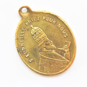 Antique Saint Cornelius Catholic Medal | Religious Saint Charm | Catholic Jewelry | Patron Saint Pendant | Holy Medals | Catholic Antique 57