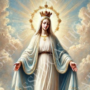 Our Lady of Grace Art: katholieke Maagd Maria afdrukbaar (digitale download)