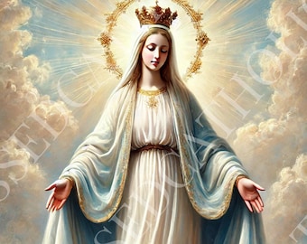 Our Lady of Grace Art: Katholische Jungfrau Maria zum Ausdrucken (digitaler Download)
