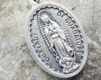 Our Lady of Guadalupe Catholic Medal | Spanish Catholic Medals | Virgen María | Spanish Mary Catholic Pendants | Catholic Jewelry Supply