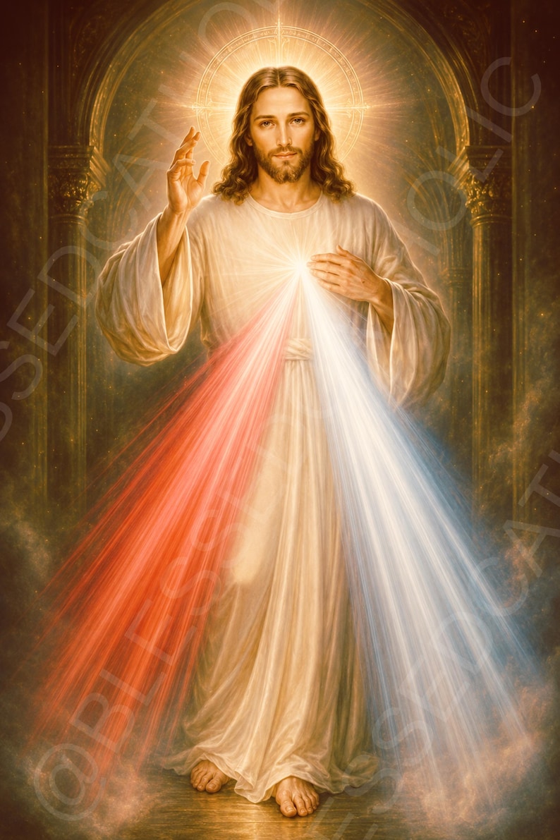 Mercy Expression Divine Mercy of Jesus Printable Art: Sacred Heart Devotion Catholic ...