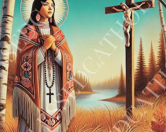Saint Kateri Tekakwitha Art: Lily of the Mohawks (Digital Download)