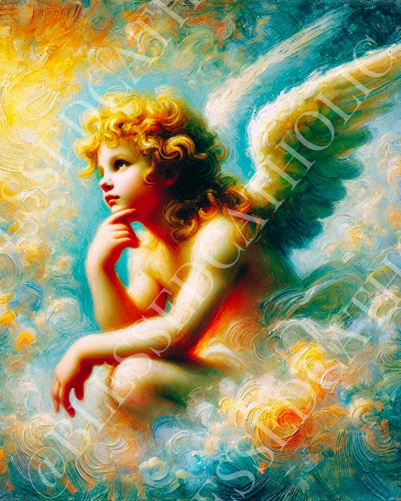 Thinking Angel Painting