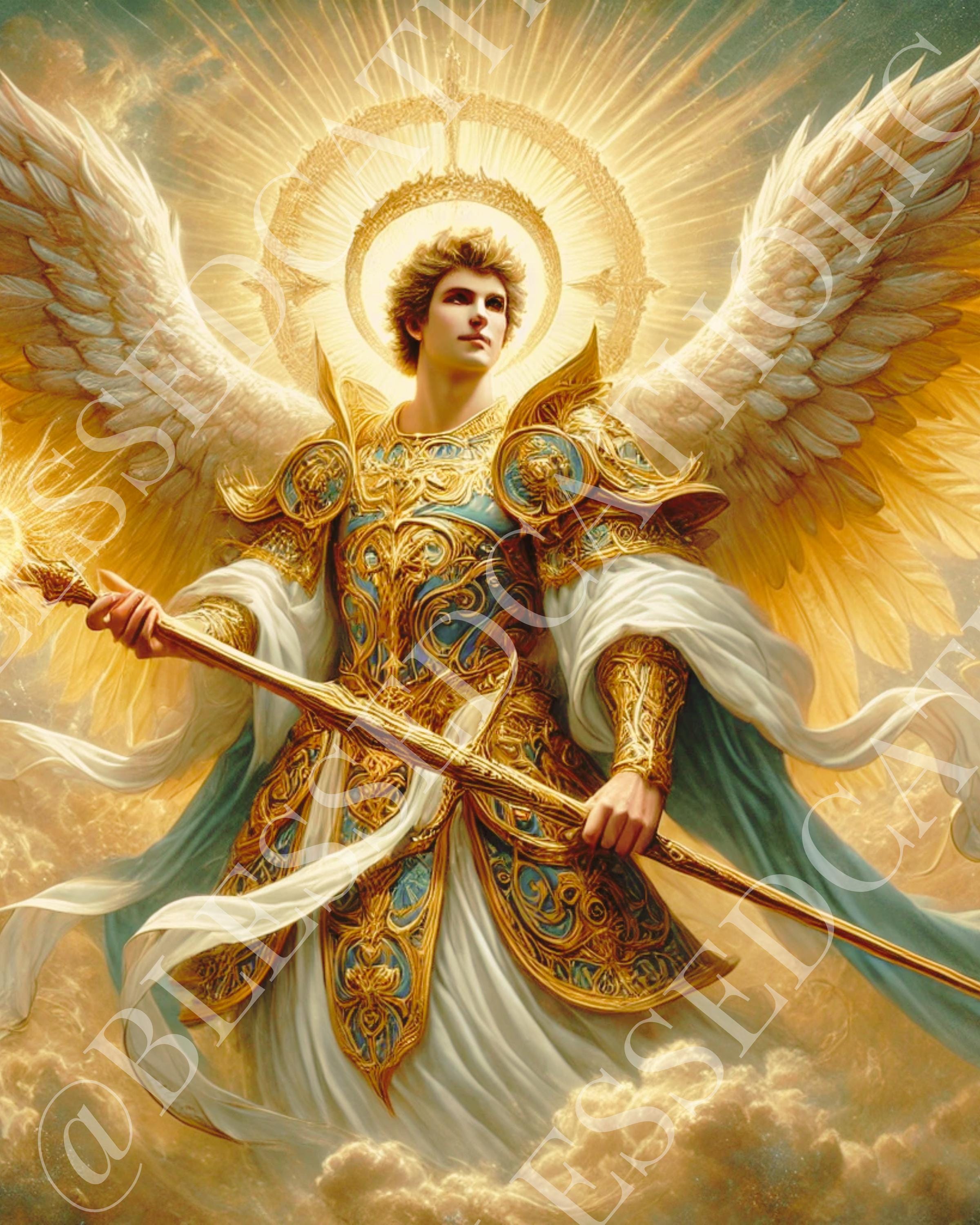 聖ミカエル大天使アート：軍の守護聖人 PNG（デジタルダウンロード