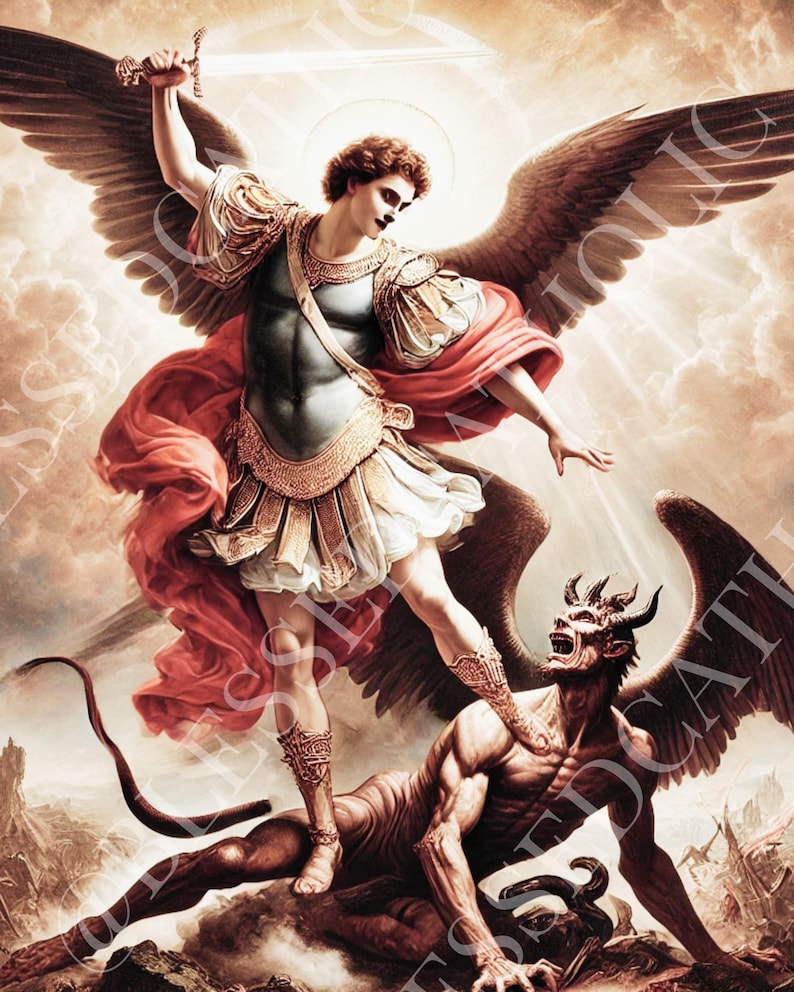 Saint Michael The Archangel Digital Downloadable Image Defender Of Il 794xN.6548829679 Dk5t