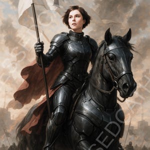 Saint Joan of Arc Digital Downloadable Image | Military Patron Saint Printable Artwork | Catholic Saint Royalty Free Artwork PNG High Res