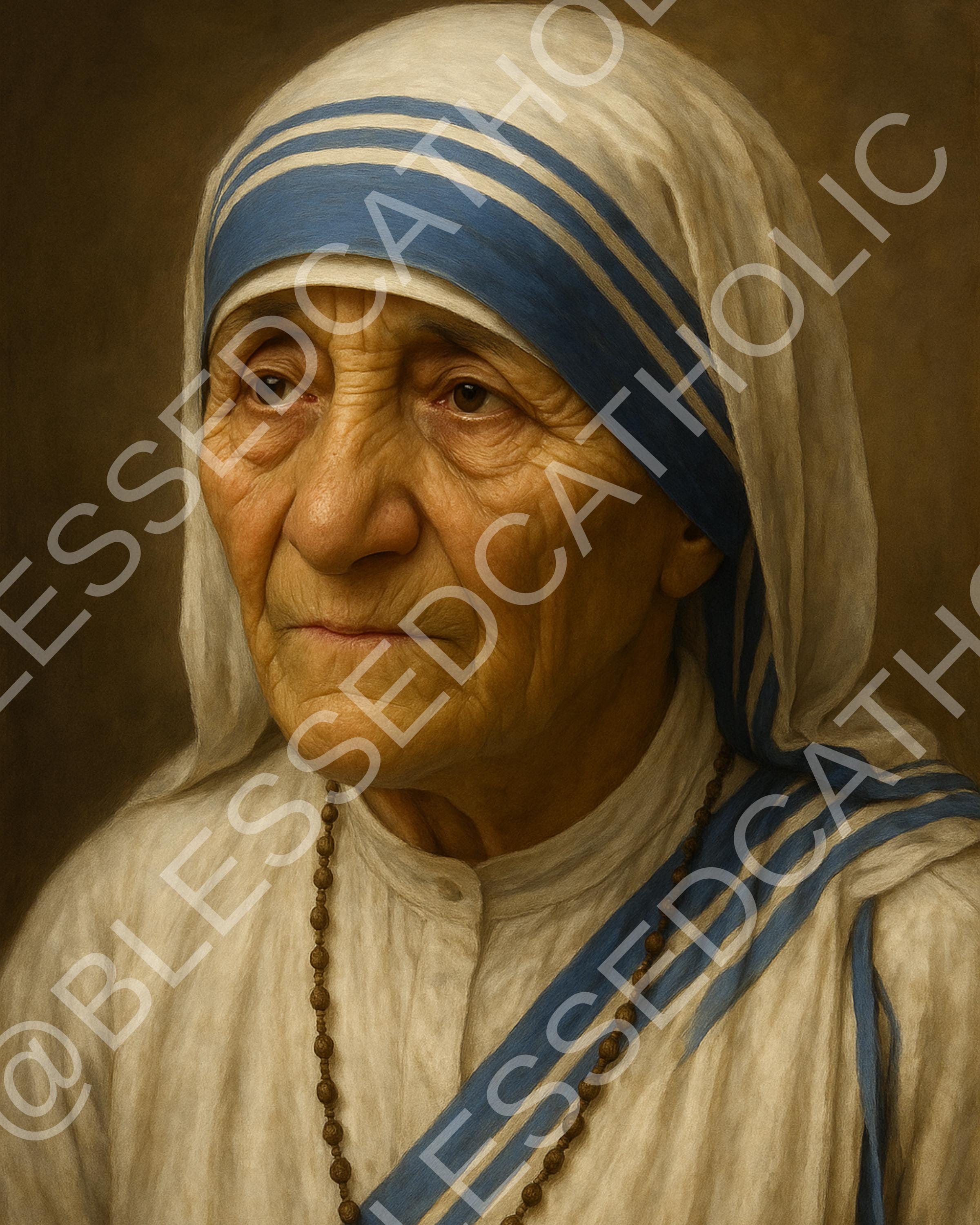 Mother Teresa Portrait: Catholic Art, Saint Teresa of Calcutta