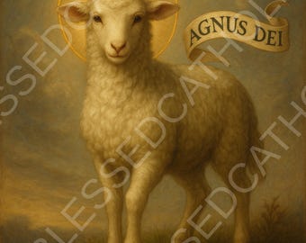 Agnus Dei Lamb of God Print: Catholic Easter Art (digital