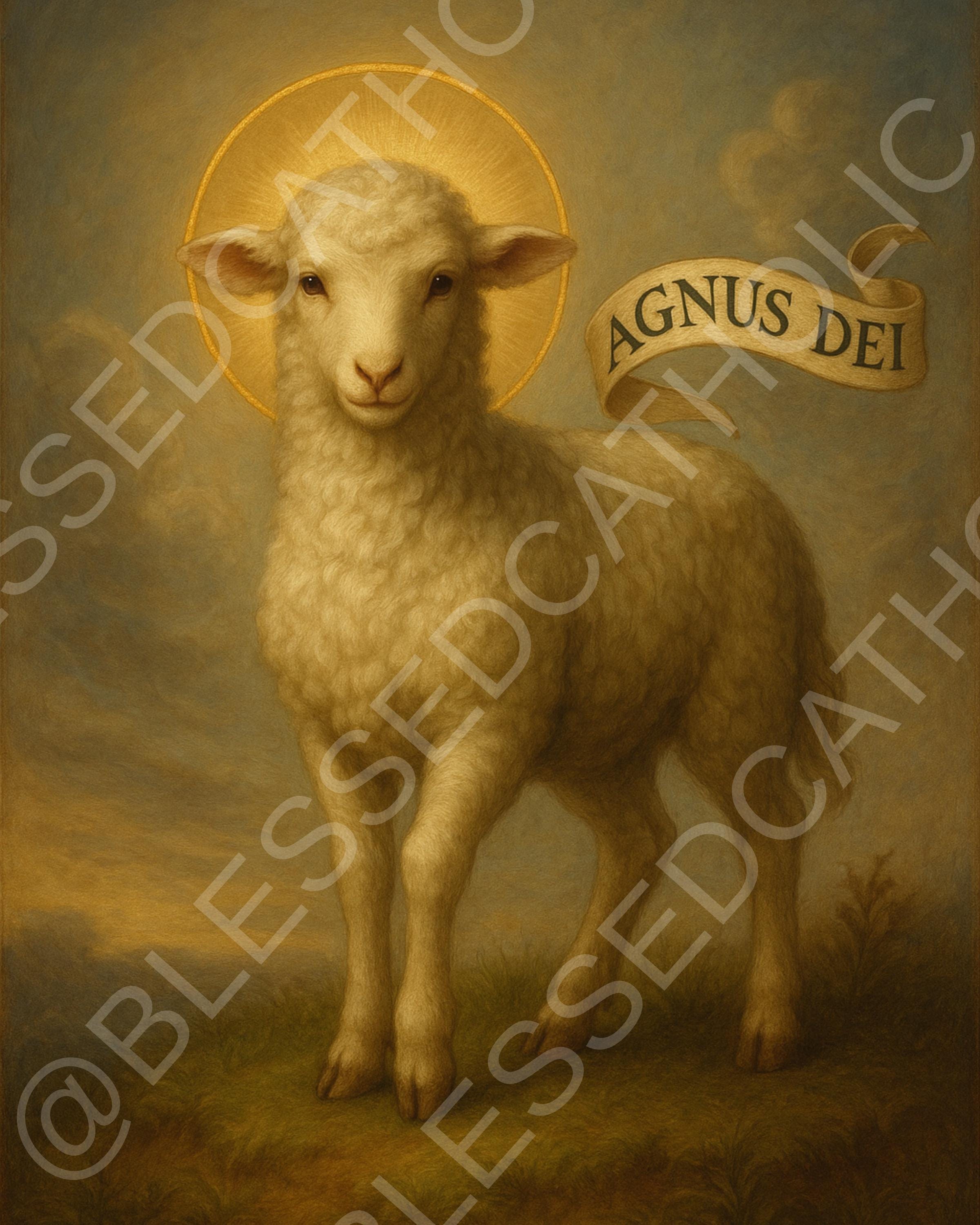 Agnus Dei Lamb of God Print: Catholic Easter Art (digital