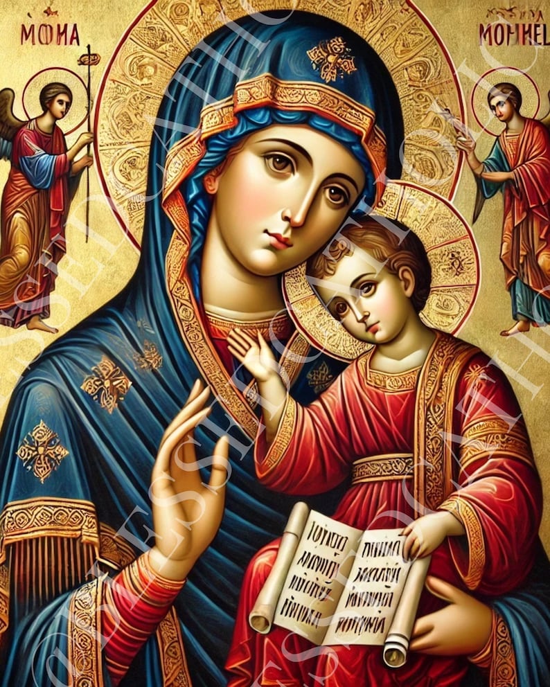 Our Lady of Perpetual Help Byzantine Art - Catholic Digital Print ...