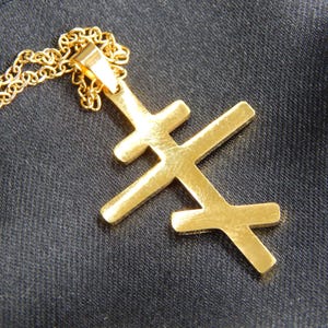 Eastern Orthodox Gold Tone Cross Necklace | Handmade Orthodox Necklace | Christian Jewelry | Byzantine Cross Necklace Stainless Steel