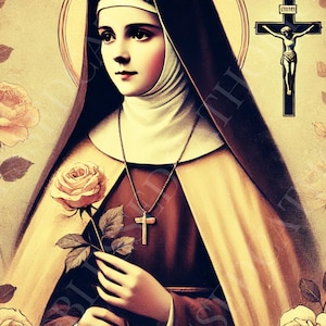 Saint Therese Vintage Style Art: Catholic Patron Saint (Digital Download)
