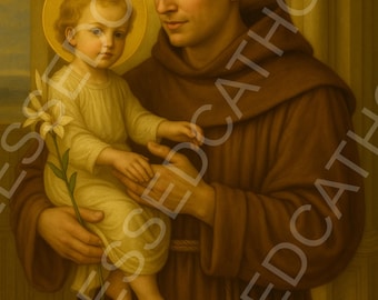 San Antonio de Padua con el Niño Jesús: Arte católico tradicional (Descarga digital)