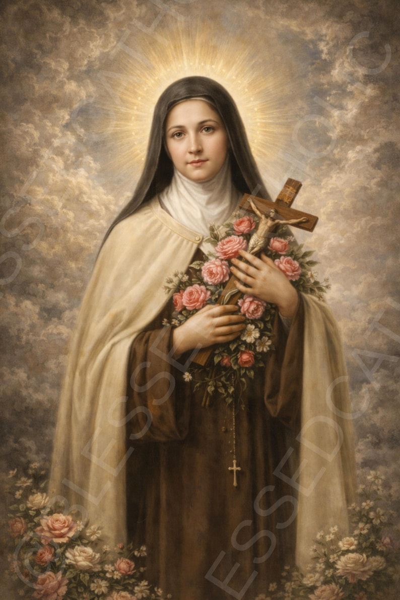 Saint Thérèse of Lisieux Printable Wall Art: Little Flower Catholic ...