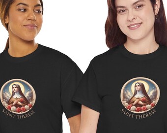 Saint Therese T-shirt | Catholic Tshirts | Patron Saint Clothing | Unisex Jersey Short Sleeve Tee