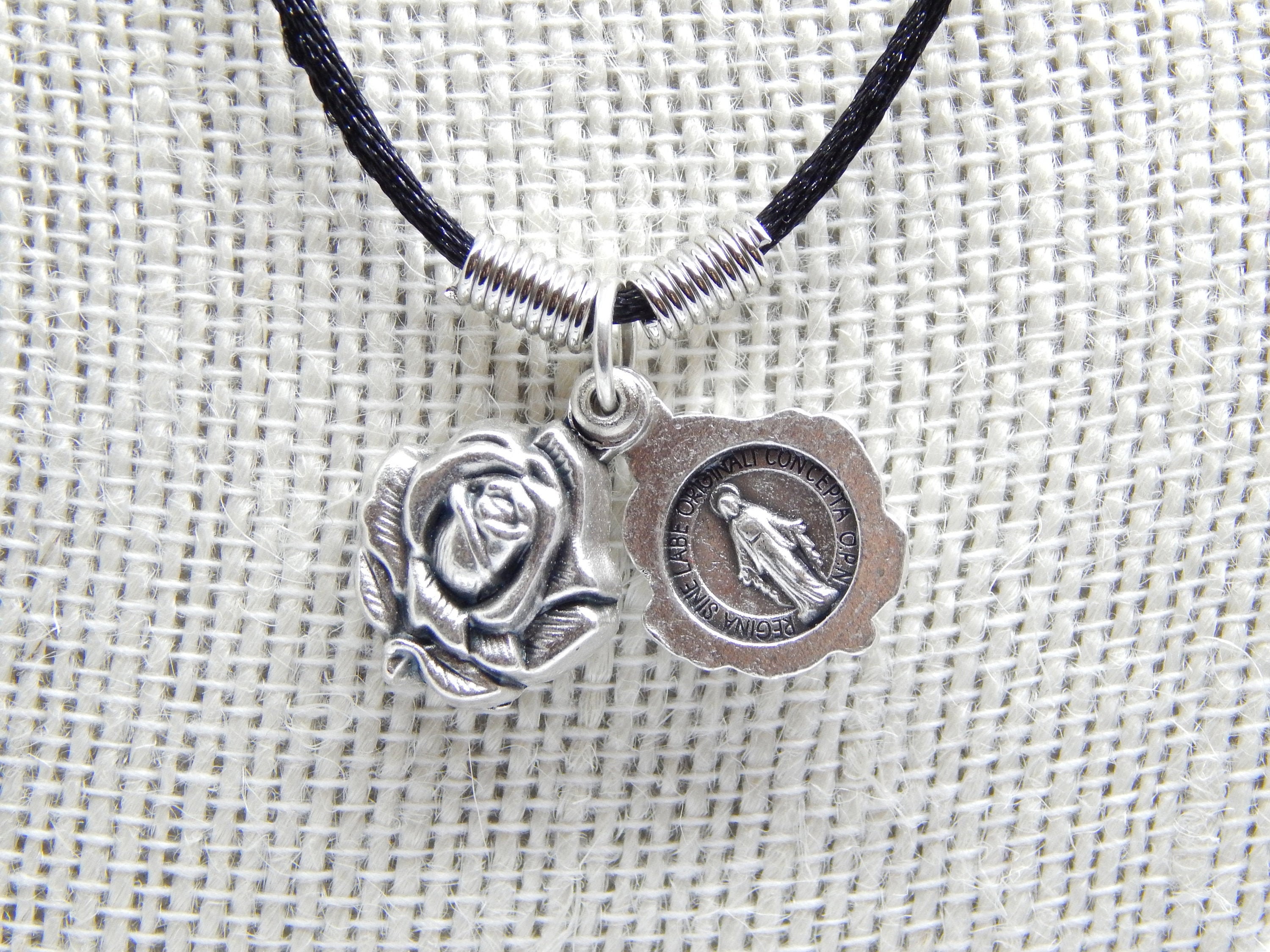 Miraculous Medal Rose Shaped Locket 