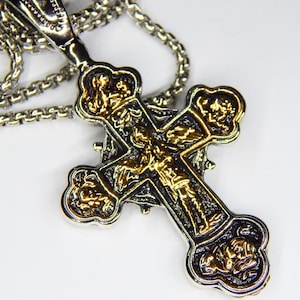 Saint Michael Orthodox Cross Necklace | Military Saint Jewelry | Christian Orthodox Handmade Necklace | Eastern Orthodox Jewelry Pendant 228