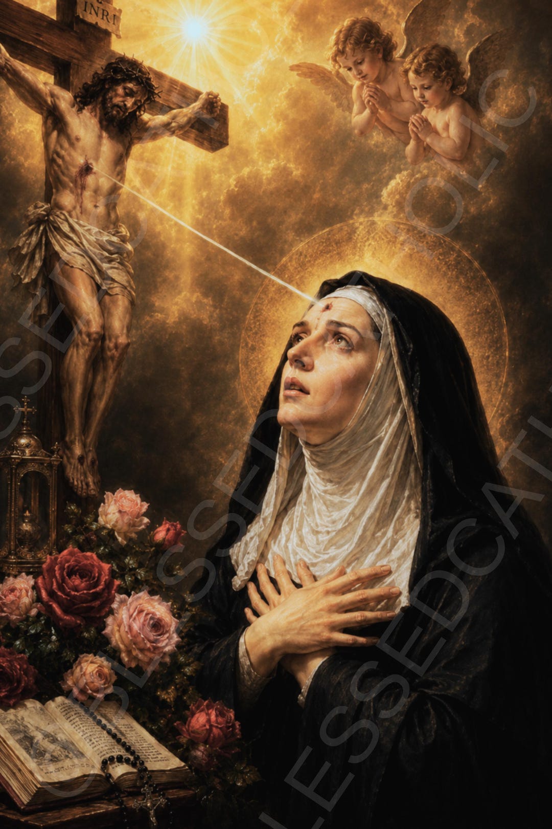 Saint Rita Stigmata Printable Art: Patron of Impossible Causes (digital ...