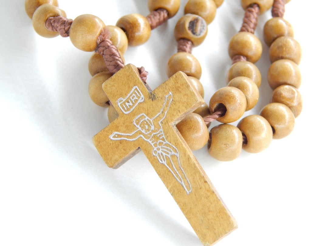 Blessed Olive Wood Rosary Beads From The Vatican – Miraculous Virgin Wooden Prayer Beads