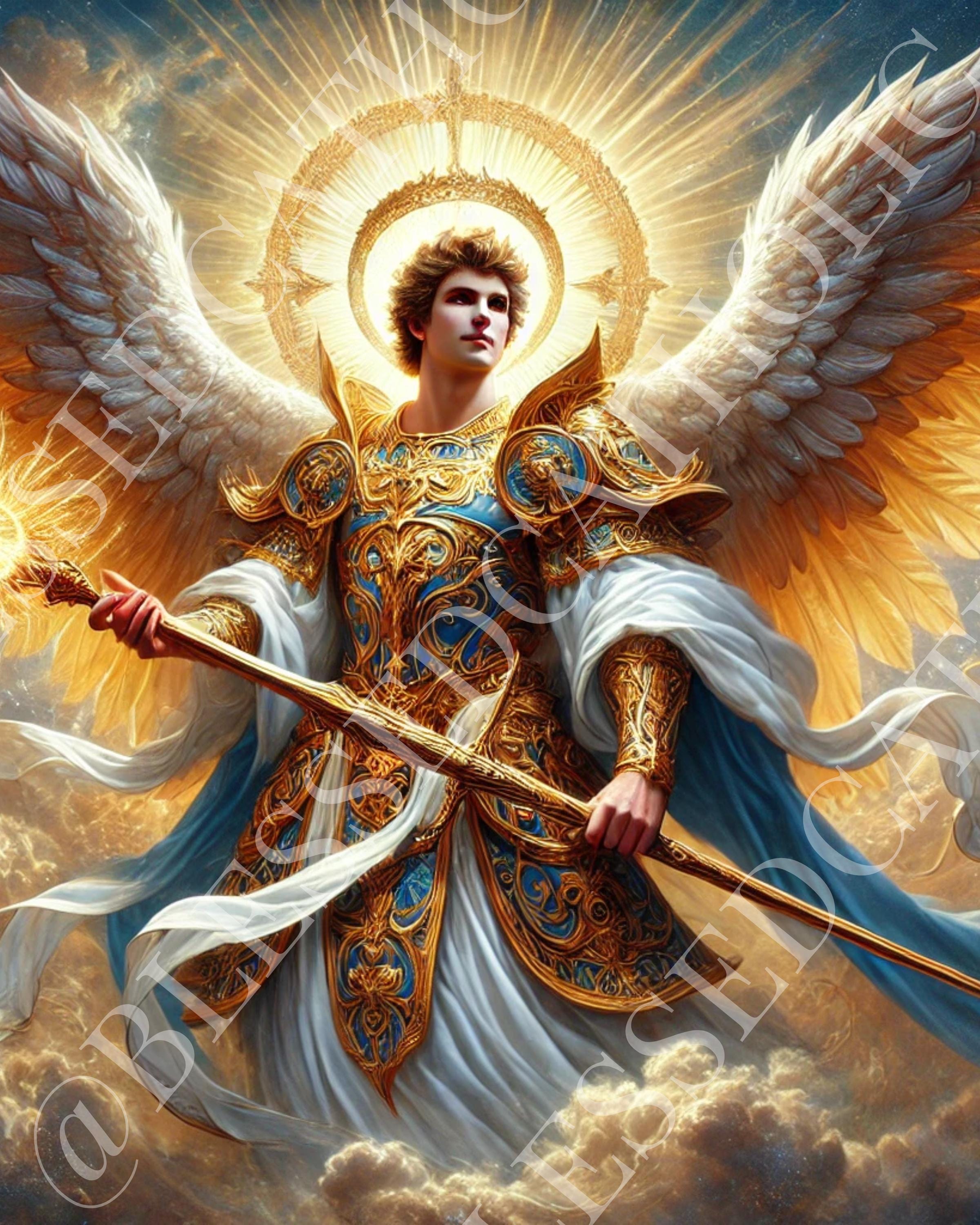 聖ミカエル大天使アート：軍の守護聖人 PNG（デジタルダウンロード