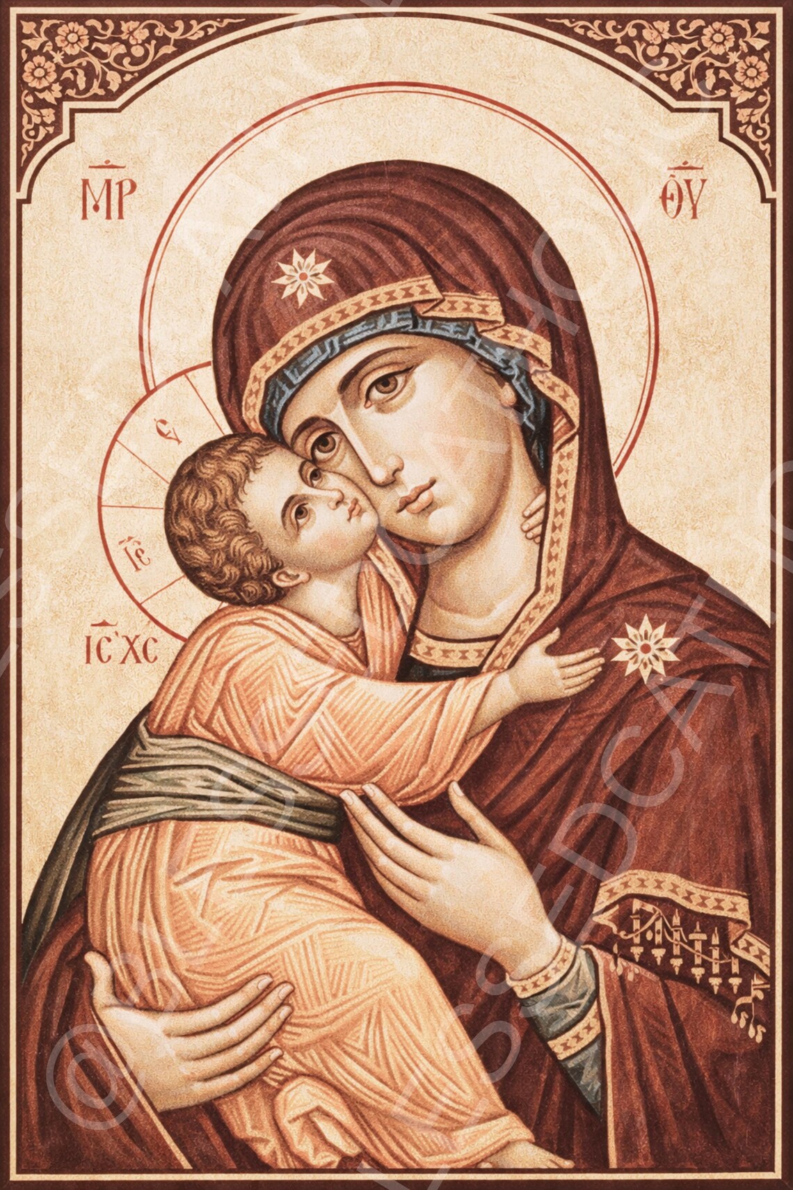 Theotokos Of Vladimir Orthodox Icon Byzantine Virgin Mary Printable Theotokos Of Vladimir Orthodox Icon Byzantine Virgin Mary Printable