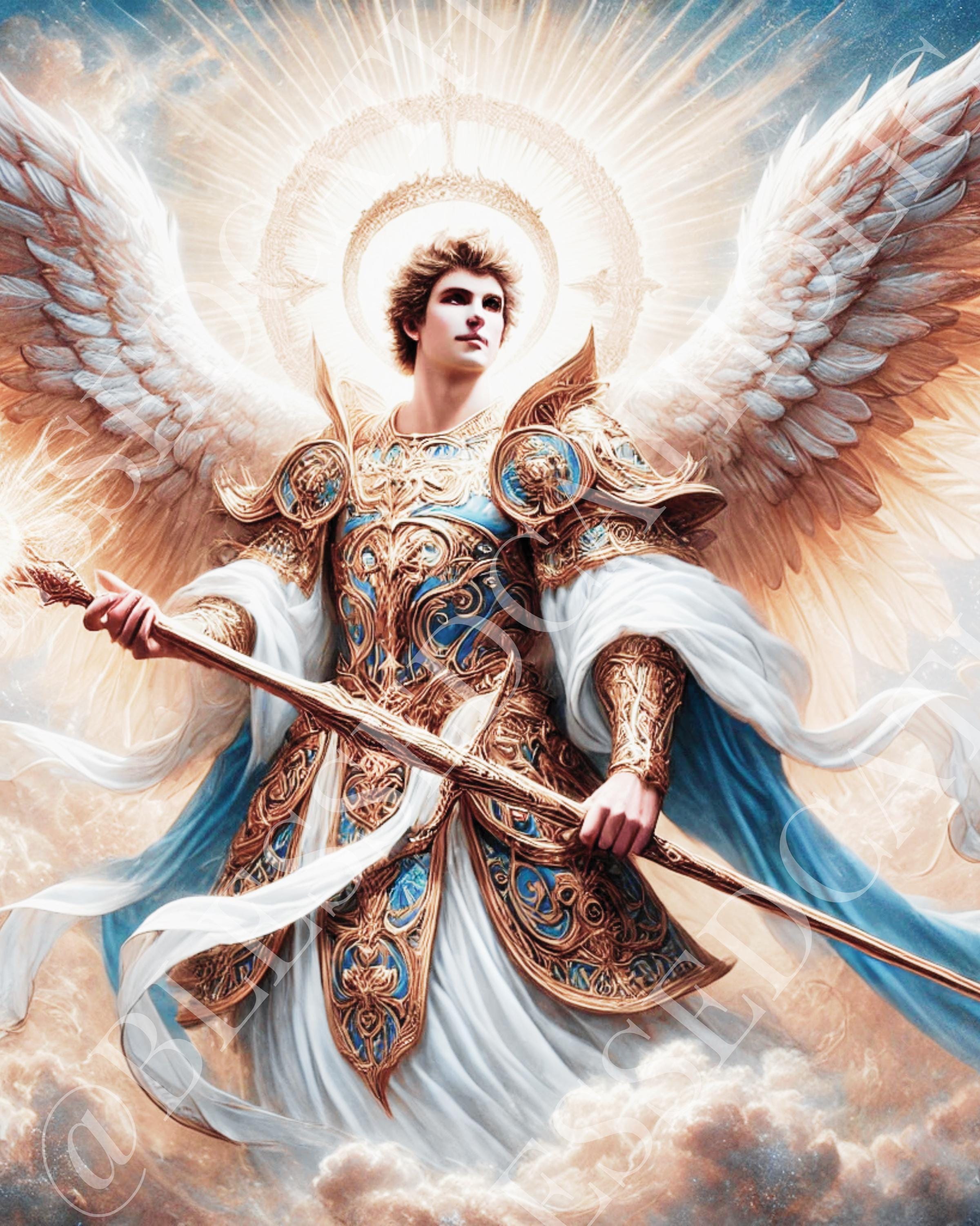 聖ミカエル大天使アート：軍の守護聖人 PNG（デジタルダウンロード