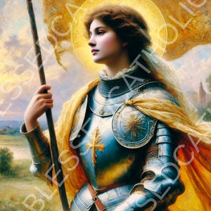 Jeanne d’Arc Digital Downloadable Image | Saint Joan of Arc Printable Artwork | Catholic Saint Royalty Free Artwork PNG High Resolution
