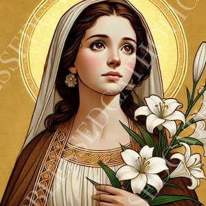Saint Maria Goretti Art: Catholic Patron Saint Image (Digital Download)