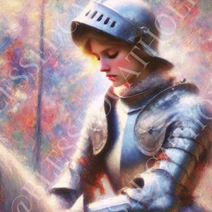 Saint Joan of Arc Digital Downloadable Image | Military Patron Saint Printable Artwork | Catholic Saint Royalty Free Artwork PNG High Res