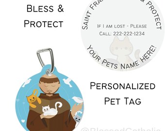 Personalized Saint Francis Pet Tag | Custom Cat Dog Tag