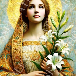 Saint Maria Goretti Art: Catholic Patron Saint Image (Digital Download)