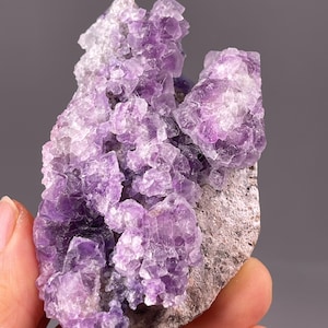 Raw Purple Fluorite Cluster: Natural Cubic Mineral Specimen from Xianghualing, Hunan