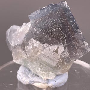 Natural Purple-Blue Etched Fluorite Crystal Specimen from Fujian - Raw Mineral for Collectors & Display