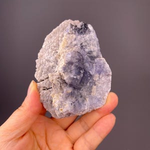 Rare Blue Tanzanite-Like Fluorite Cluster from Fujian, China - Raw Etched Crystal on Matrix
