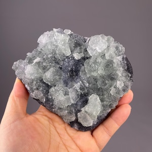 Rare Etched Green Fluorite on Matrix from Fujian, China - Raw Mineral Specimen for Healing & Collection