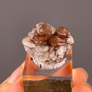 Vibrant Red Tower Calcite Cluster: Raw Mineral Specimen from Old Chenzhou Mine, China
