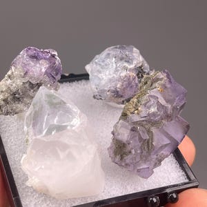 Raw Purple Fluorite Crystal Set - Natural Mineral Specimens from Hunan, China for Collectors & Displays