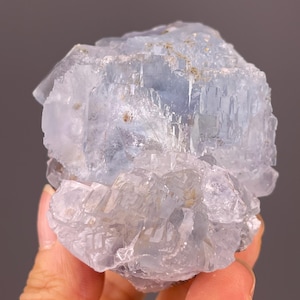 Rare Blue Fluorite Crystal Cluster: Raw Mineral Specimen from Shangbao Mine, Hunan China - Collector Grade