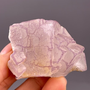 Rare Purple Edge Fluorite Specimen - Raw Etched Crystal from Guizhou, China