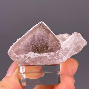 Rare Purple QR Fluorite Crystal Cluster on Quartz Matrix: Natural Raw Specimen from Guizhou, China