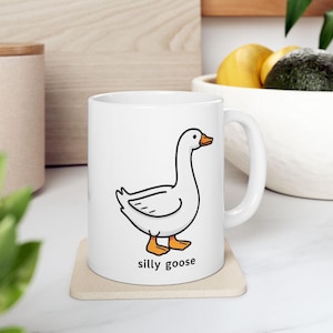 Silly Goose Ceramic Mug - Fun Gift for Goose Lovers, Cute Coffee Cup, Perfect for Home Decor, Animal Lover Gift, Quirky Kitchenware