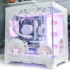 Pre order Kawaii mATX Tower custom Gaming pc case/computer Case/Compatible with mATX/Mini ITX/Custom Gaming PC case/Pre Build pc/Pink PC