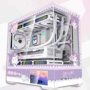 Pre order Kawaii mATX Tower custom Gaming pc case/With 6.2 inch screen/computer Case/Compatible with mATX/Mini ITX/White Case