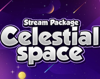 Celestial Space Animated Stream Package – Cozy Aesthetic Theme