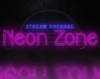 Neon Zone Animated Stream Overlay – Pink & Blue Cyberpunk Theme