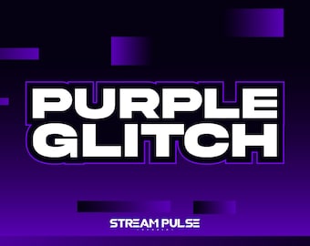 Purple Glitch Animated Stream Overlay Package – Twitch, YouTube, Kick