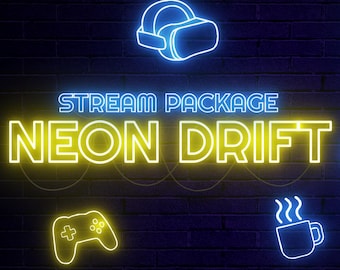 Neon Cyber Stream Overlay Pack – Animated Twitch/YouTube Package