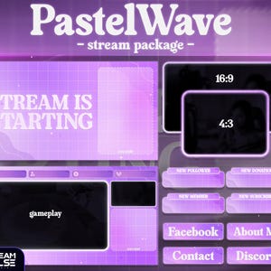 Animated Stream Overlay-Aesthetic-Purple Theme-Pastel Theme-Cozy Theme-Kawaii Design-Cute Design-Purple Color-Twitch Set-Twitch Overlay