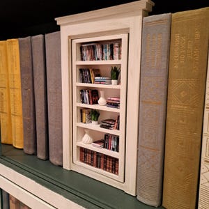 Book Nook with Hidden Door – Miniature Bookshelf Diorama & Secret Stash Compartment completed kit
