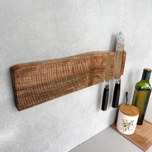 Magnetic Knife Holder – Wooden Knife Rack for Kitchen Organization and Home Improvement